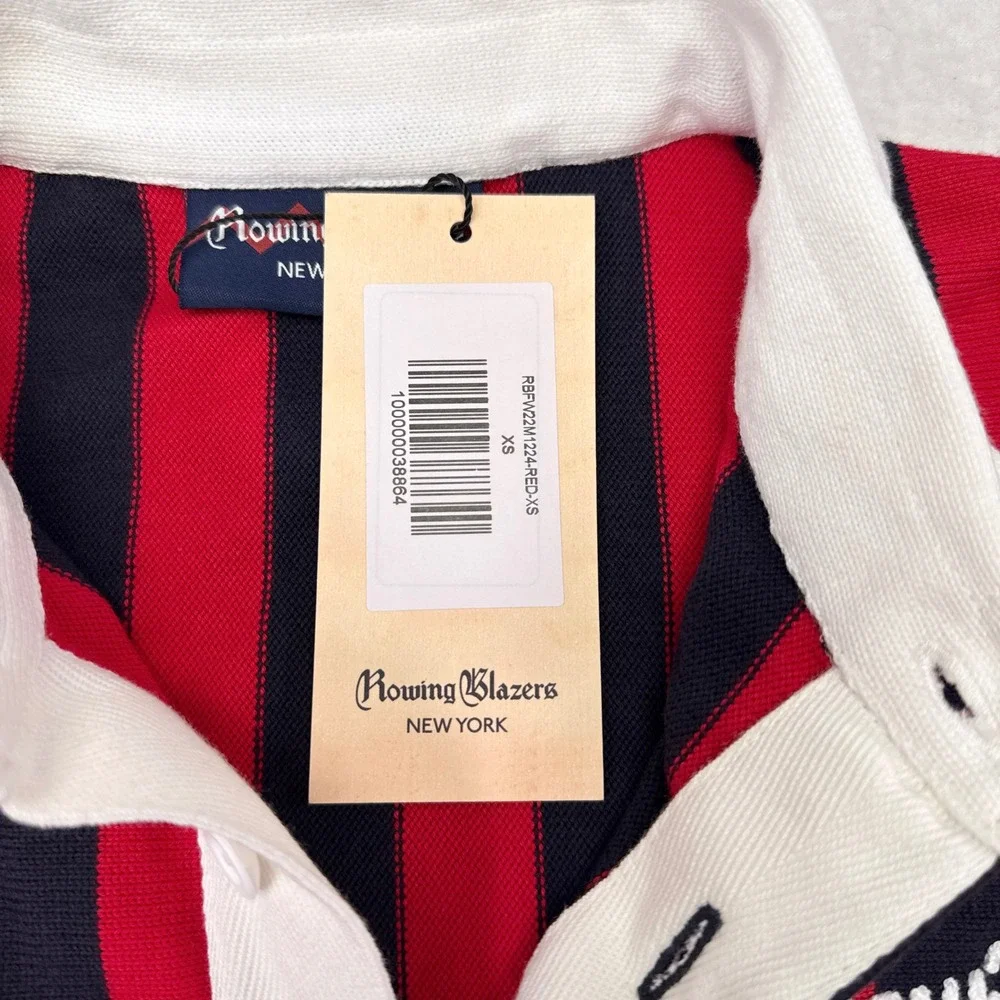 Rowing Blazers Rugby Shirt Mens Size XS Red Blue Striped Academia Varsity NEW - Picture 11 of 11